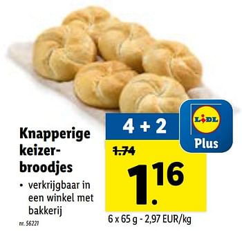 Promoties Knapperige keizerbroodjes - Huismerk - Lidl - Geldig van 26/07/2021 tot 31/07/2021 bij Lidl