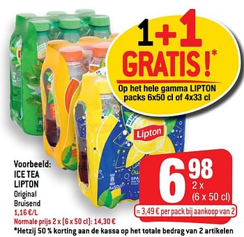 Promoties Ice tea lipton - Lipton - Geldig van 20/07/2021 tot 27/07/2021 bij Smatch