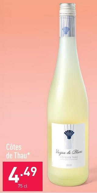 Promoties Côtes de thau - Witte wijnen - Geldig van 26/07/2021 tot 06/08/2021 bij Aldi
