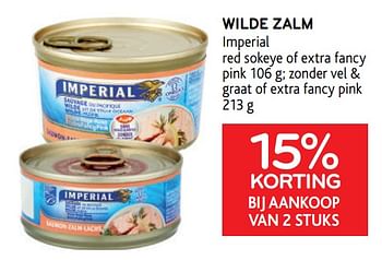 Promoties Wilde zalm imperial korting 15% bij aankoop van 2 stuks - Imperial Visconserven - Geldig van 28/07/2021 tot 10/08/2021 bij Alvo