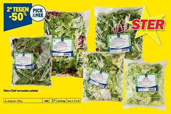 Promotions Metro chef versneden salades jonge sla - Produit maison - Makro - Valide de 28/07/2021 à 10/08/2021 chez Makro