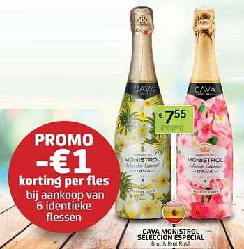 Promoties Cava monistrol seleccion especial brut + brut rosé - Schuimwijnen - Geldig van 30/07/2021 tot 12/08/2021 bij BelBev