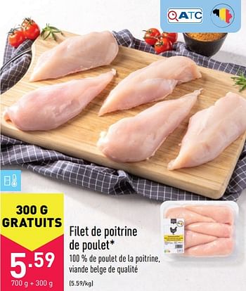 Promoties Filet de poitrine de poulet - Huismerk - Aldi - Geldig van 26/07/2021 tot 06/08/2021 bij Aldi