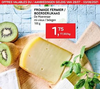 Promotions Fromage fermier de moerenaar mi-vieux - Produit maison - Alvo - Valide de 28/07/2021 à 03/08/2021 chez Alvo