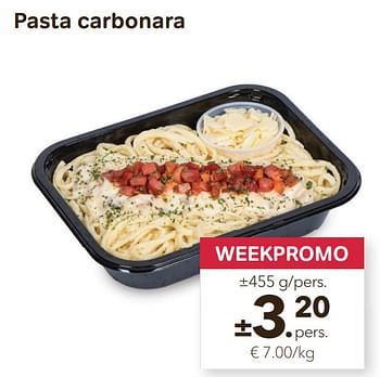 Promotions Pasta carbonara - Produit Maison - Bon'Ap - Valide de 28/07/2021 à 03/08/2021 chez Bon'Ap