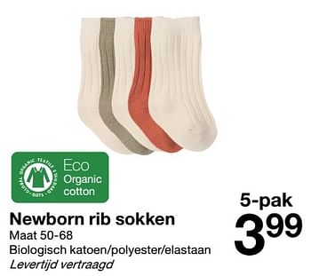 Promoties Newborn rib sokken - Huismerk - Zeeman  - Geldig van 24/07/2021 tot 30/07/2021 bij Zeeman