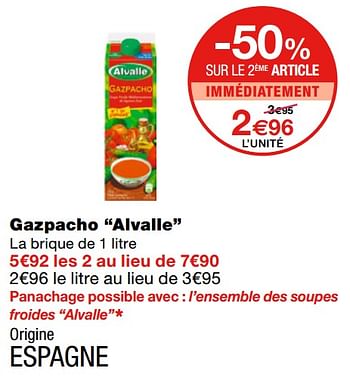 Promoties Gazpacho alvalle - Alvalle - Geldig van 21/07/2021 tot 08/08/2021 bij MonoPrix