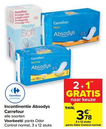 Promoties Pants odor control normal - Huismerk - Carrefour  - Geldig van 21/07/2021 tot 02/08/2021 bij Carrefour
