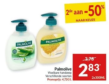 Promoties Palmolive vloeibare handzeep - Palmolive - Geldig van 27/07/2021 tot 01/08/2021 bij Intermarche