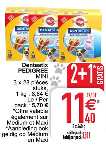 Promoties Dentastix pedigree mini - Pedigree - Geldig van 27/07/2021 tot 02/08/2021 bij Cora