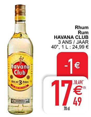 Promoties Rhum rum havana club - Havana club - Geldig van 27/07/2021 tot 02/08/2021 bij Cora