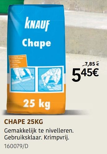 Promoties Chape - Knauf - Geldig van 19/07/2021 tot 15/08/2021 bij HandyHome
