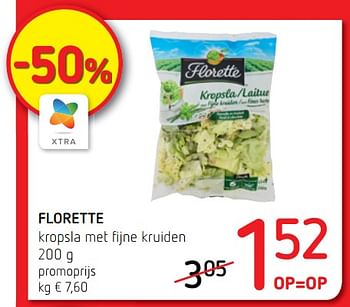 Promoties Florette kropsla met fijne kruiden - Florette - Geldig van 29/07/2021 tot 11/08/2021 bij Spar (Colruytgroup)