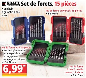 Promotions Set de forets, 15 pièces - Kraft Werkzeuge - Valide de 28/07/2021 à 04/08/2021 chez Norma