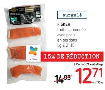 Promotions Fisker truite saumonée avec peau en portions - Fisker - Valide de 29/07/2021 à 11/08/2021 chez Spar (Colruytgroup)