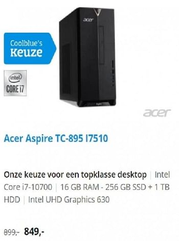 Promoties Acer aspire tc-895 i7510 - Acer - Geldig van 21/07/2021 tot 03/08/2021 bij Coolblue