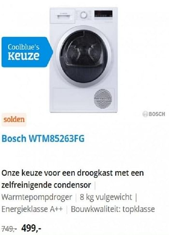 Promoties Bosch wtm85263fg - Bosch - Geldig van 21/07/2021 tot 03/08/2021 bij Coolblue