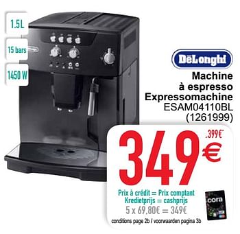 Promoties Delonghi machine à espresso expressomachine esam04110bl - Delonghi - Geldig van 27/07/2021 tot 09/08/2021 bij Cora