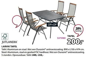 Promoties Larvik tafel - Jutlandia - Geldig van 26/07/2021 tot 31/07/2021 bij Jysk