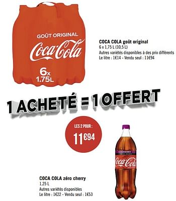 Promotions Coca cola goût original - Coca Cola - Valide de 26/07/2021 à 08/08/2021 chez Super Casino