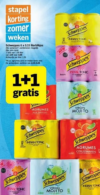 Promoties Schweppes pink tonic - Schweppes - Geldig van 26/07/2021 tot 01/08/2021 bij Albert Heijn