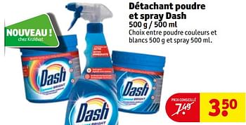 Promotions Détachant poudre et spray dash - Dash - Valide de 27/07/2021 à 08/08/2021 chez Kruidvat