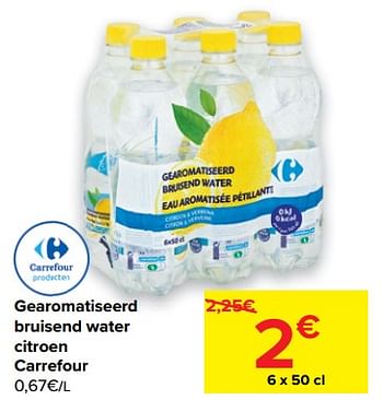 Promoties Gearomatiseerd bruisend water citroen carrefour - Huismerk - Carrefour  - Geldig van 28/07/2021 tot 09/08/2021 bij Carrefour