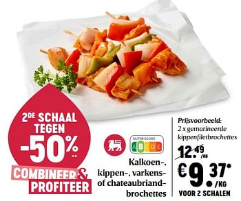 Promoties Gemarineerde kippenfiletbrochettes - Huismerk - Delhaize - Geldig van 29/07/2021 tot 04/08/2021 bij Delhaize