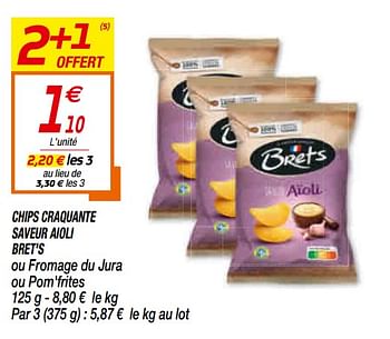 Promotions Chips craquante saveur aioli bret`s - Bret's - Valide de 27/07/2021 à 08/08/2021 chez Netto