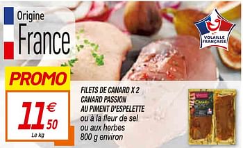 Promotions Filets de canard x 2 canard passion au piment d`espelette - Produit Maison - Netto - Valide de 27/07/2021 à 08/08/2021 chez Netto