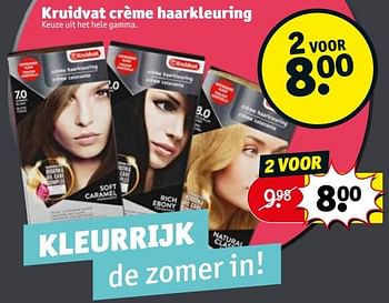 Promoties Kruidvat crème haarkleuring - Huismerk - Kruidvat - Geldig van 27/07/2021 tot 08/08/2021 bij Kruidvat