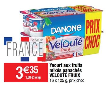 Promotions Yaourt aux fruits mixés panachés velouté fruix - Danone - Valide de 27/07/2021 à 01/08/2021 chez Migros