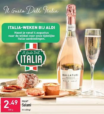 Promoties Salami - ITALIA  - Geldig van 02/08/2021 tot 13/08/2021 bij Aldi