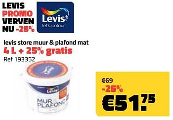 Promoties Levis store muur + plafond mat - Levis - Geldig van 03/08/2021 tot 31/08/2021 bij Bouwcenter Frans Vlaeminck