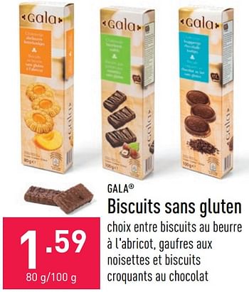 Promotions Biscuits sans gluten - Gala - Valide de 02/08/2021 à 13/08/2021 chez Aldi
