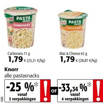 Promoties Knorr alle pastasnacks - Knorr - Geldig van 28/07/2021 tot 10/08/2021 bij Colruyt