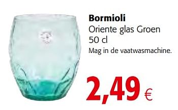 Promoties Bormioli oriente glas groen - Bormioli - Geldig van 28/07/2021 tot 10/08/2021 bij Colruyt
