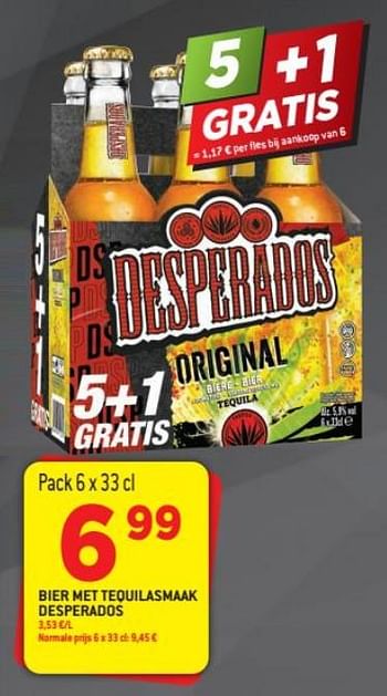 Promotions Bier met tequilasmaak desperados - Desperados - Valide de 28/07/2021 à 10/08/2021 chez Match