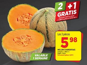 Promotions Melon charentais - Produit maison - Match - Valide de 28/07/2021 à 10/08/2021 chez Match
