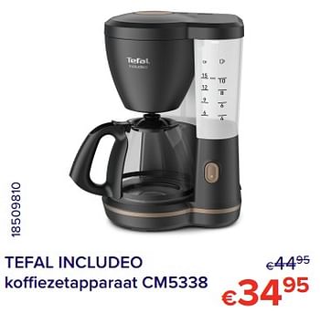 Promoties Tefal includeo koffiezetapparaat cm5338 - Tefal - Geldig van 01/08/2021 tot 31/08/2021 bij Euro Shop