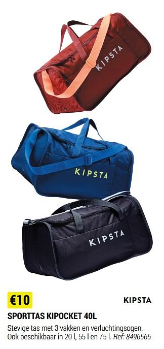 Promoties Sporttas kipocket - Kipsta - Geldig van 18/08/2021 tot 12/09/2021 bij Decathlon