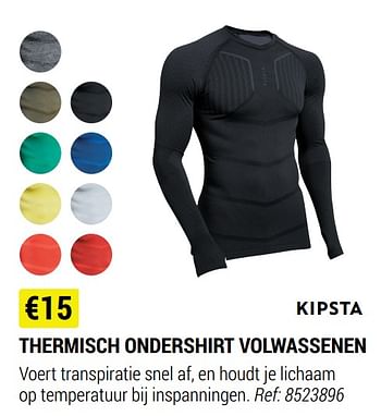 Promotions Thermisch ondershirt volwassenen - Kipsta - Valide de 18/08/2021 à 12/09/2021 chez Decathlon
