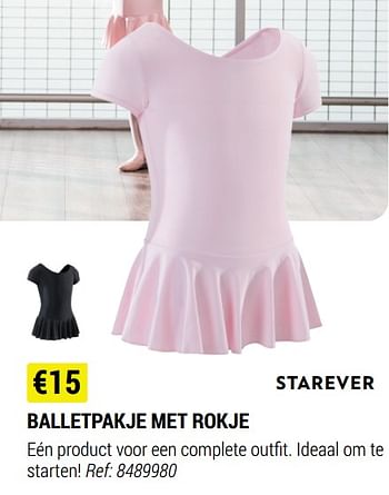 Promoties Balletpakje met rokje - Starever - Geldig van 18/08/2021 tot 12/09/2021 bij Decathlon
