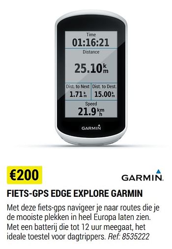 Promoties Fiets-gps edge explore garmin - Garmin - Geldig van 18/08/2021 tot 12/09/2021 bij Decathlon