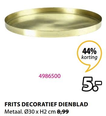 Promoties Frits decoratief dienblad - Huismerk - Jysk - Geldig van 02/08/2021 tot 15/08/2021 bij Jysk