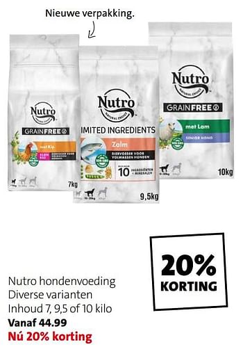 Promotions Nutro hondenvoeding - Nutro - Valide de 02/08/2021 à 08/08/2021 chez Intratuin