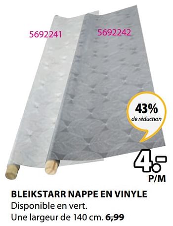 Promotions Bleikstarr nappe en vinyle - Produit Maison - Jysk - Valide de 02/08/2021 à 15/08/2021 chez Jysk