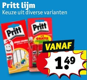 Promotions Pritt lijm - Pritt - Valide de 03/08/2021 à 08/08/2021 chez Kruidvat