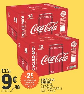 Promotions Coca-cola original - Coca Cola - Valide de 02/08/2021 à 07/08/2021 chez E.Leclerc