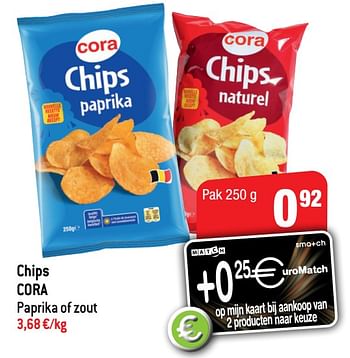 Promoties Chips cora - Huismerk - Smatch - Geldig van 04/08/2021 tot 10/08/2021 bij Smatch